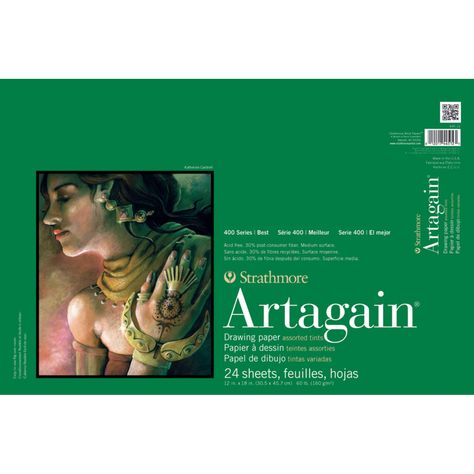 "Get the Strathmore® 400 Series Recycled Assorted Tints Artagain® Pad at Michaels. The Artagain pad features medium-weight colored sheets with a light texture that is ideally suited for soft pastels and charcoal. This dry media drawing paper is made of recycled paper, including 30% post-consumer materials. Part of the 400 Series drawing papers, this 60 lb. cover stock is fiber enhanced for a flannel-like surface that is ideal for media such as pencil, charcoal or pastel. This pad has four sheets each of beach sand ivory, desert rose, gotham gray, moonstone, steel gray and storm blue. Details: Includes assorted tints Available in multiple sizes 60lb/160gsm 24 sheets Medium surface Acid free 30% post-consumer fiber | Strathmore® 400 Series Recycled Assorted Tints Artagain® Pad | 12\" x 18\" Media Drawing, Drawing Letters, Paper Drawing, Soft Pastels, Light Texture, Desert Rose, Paper Pads, Amazon Art, Beach Sand