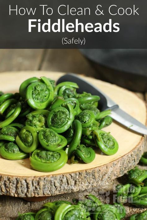 How To Cook Fiddleheads, How To Steam Asparagus, Meat Stuffed Shells, Easy Meatloaf Recipes, Fiddlehead Recipes, Wild Food Foraging, Recipes Meat, Foraging Recipes, Steamed Asparagus