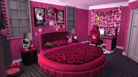 Sims 4 Bedroom Cc, 2000s Room, Sims 4 Beds, Y2k Bedroom, 2000s Pink, Y2k Room, Blocksburg Room Ideas￼, Sims 4 Bedroom, Mod Furniture