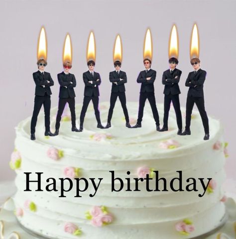 Bts Cake, Magic Runes, Bts Happy Birthday, Bts Meme Faces, Bts Birthdays, Happy Birthday Meme, K Wallpaper, Bts Reactions, Birthday Meme