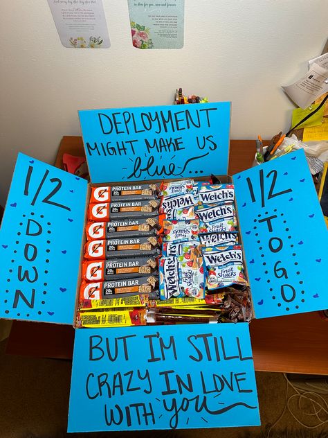 Love Notes For Deployment, Army Basket Gift Ideas, Gifts For Deployed Soldiers, Deployment Care Packages For Husband, Happy Birthday Deployment Boxes, Care Package For Deployed Husband, Care Package Ideas Deployment, Calendar Squares Deployment, Deployment Scrapbook Ideas