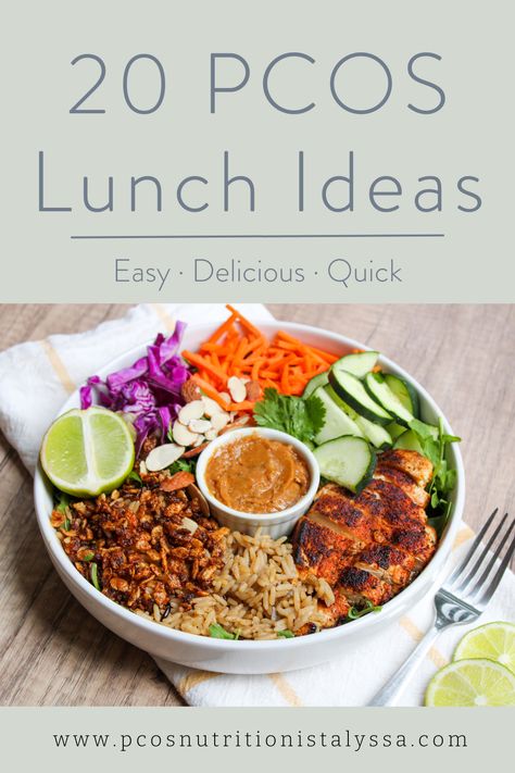 These 20 PCOS lunch ideas are anything but boring. They're packed with flavor and nutrition to reduce your carb cravings, hair loss, and hirsutism (aka hair growth). There are several super quick, no cook options, along with some options that can be prepped ahead of time. Essen, Hormone Healthy Lunch Ideas, Meal Prep No Cooking, Simple Healthy Work Lunches, Healthy Lunch No Cook, Healthy Lunch Ideas No Carb, Glucose Goddess Recipes Lunch, Hormone Healthy Lunch, Low Gi Lunch Ideas