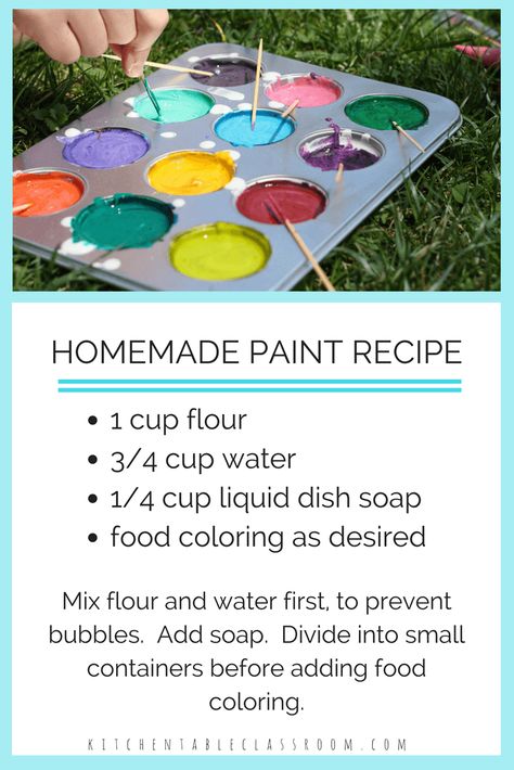 Diy Kids Paint, Paint Recipe, Homemade Paint, Kids Help, La Ilaha Illallah, Easy Art Projects, Diy Paint, Fun Crafts For Kids, Art Activities