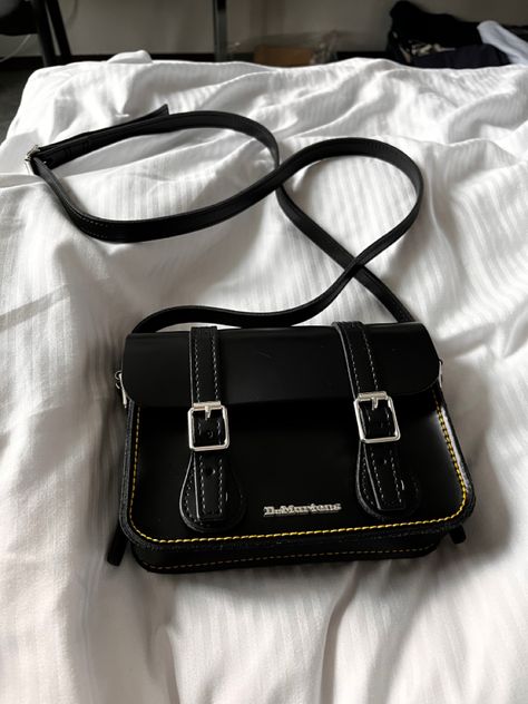 Black dr.martens bag Dr Marten Purse, Doc Martens Purse, Dr Martens Purse, Dr Martens Bag Outfit, Ecosusi Bag Aesthetic, Doc Marten Bag, Black Vintage Bag, Aesthetic Crossbody Bag, Black Purse Aesthetic