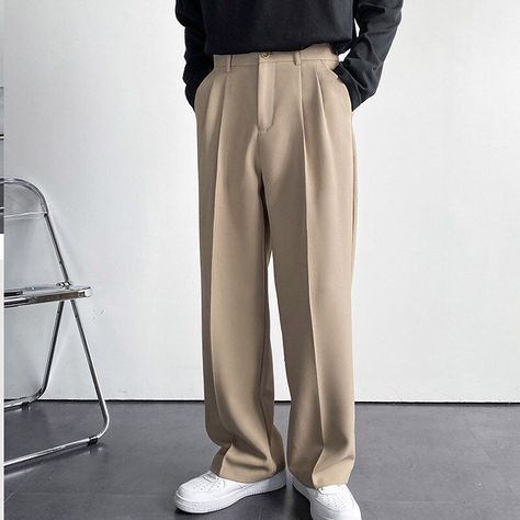 [CommissionsEarned] Season:Spring Fall; Fabric:Polyester; Gender:Men's; Style:Loose,Classic Style,Stylish; Occasion:Streetwear,Casual,Daily,Holiday; Fit Type:Regular Fit; Function:Comfort,Breathable; Waistline:Mid Waist; Pattern:Plain; Design:Straight Leg,Pocket; Pants Type:Pleated Pants,Casual Pants,Trousers; Fly Type:Button,Zipper; Front Page:Ff; Listing Date:12/19/2022; Production Mode:External Procurement; Hips:; Length:; Waist:; Fit Us Size:Null; Fit Uk #fallfashionoutfitscasual Oversized Pants Men, Oversized Pants, Casual Pants Style, Quoi Porter, Smart Casual Style, Men Suit, Harajuku Streetwear, Mens Khakis, Pantalon Large