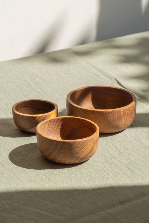 Small Wooden Bowl, Wooden Mixing Bowls, Wood Plates Table Setting, Wood Bowls Decor Ideas, Wooden Bowls Decor Ideas, Wooden Bowl And Spoon, Wood Serveware, Wood Kitchenware, Wooden Plates And Bowls