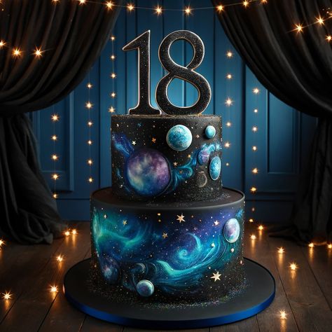 Elegant and Exciting 18th Birthday Cakes for Girls (6) Starry Night Cake, 18th Birthday Cake Ideas, 18th Birthday Cakes, 18th Birthday Cake Designs, 18th Birthday Cake For Girls, Alcohol Birthday Cake, 18th Birthday Celebration, Birthday Cakes For Girls, Cakes For Girls