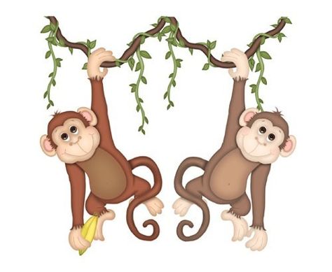 . Monkey Mural, Baby Nursery Murals, Kids Jungle Room, Zoo Animals Nursery, Safari Monkey, Lovely Drawings, Clipart Animals, Art For Kids Room, Noahs Ark Animals