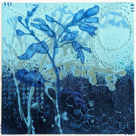 Ellie Hipkin, Textile Painting, Mixed Media Textile Art, Mixed Media Textiles, Gel Printing, Textiles Artwork, Arches Watercolor Paper, Free Motion Embroidery, Wild Spirit