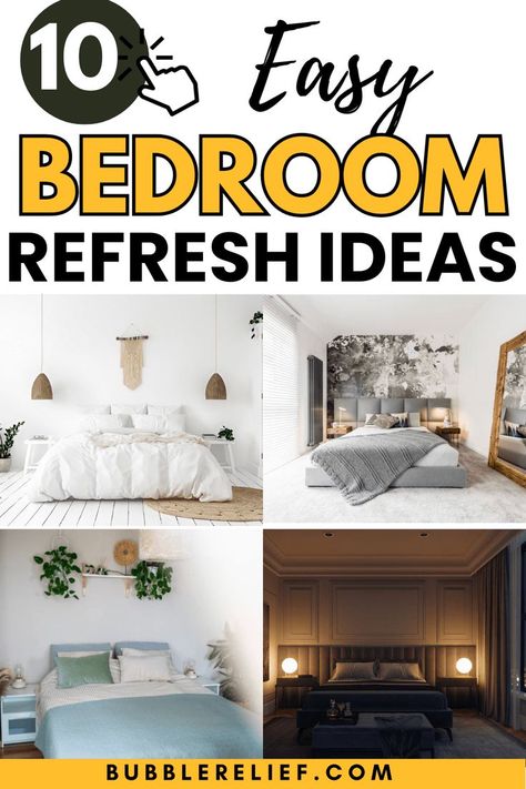 The Best Easy Bedroom Refresh Ideas Bedroom Décor, Bed Frame Hack, Declutter And Organize, Bedroom Refresh, Easy Ideas, The Bank, You Deserve, Bed Frame, Easy Diy