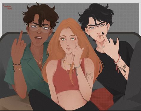 art by @cuckooboo_ on instagram! ★ Lily And James Fanart, Polycule Art, Jegulily Fan Art, Lily And James, Orion Black, Barty Crouch, Harry Potter Jk Rowling, Marauders Fan Art, Dibujos Percy Jackson
