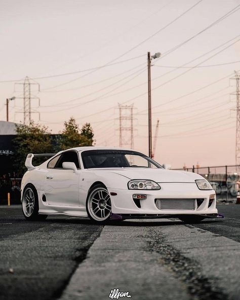 Credit @boost_ed @itszo White Supra, Toyota Supra Mk3, Supercars Wallpaper, Jdm Girls, Tokyo Drift Cars, City Life Photography, Supra Mk4, Japanese Sports Cars, Toyota Supra Mk4