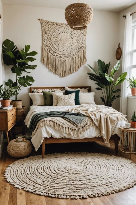 20 1990s Style Boho Bedroom Ideas You Can Pull Off Today – ToolzView Dreamy Cozy Bedroom, Girl Boho Bedroom Ideas, Boho Gold Bedroom, Boho Accent Wall Bedroom, Bed Frame Boho, Kids Boho Bedroom, Rustic Girls Bedroom, Cozy Maximalism, Gold Bed Frame