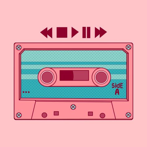 A cute design with cassette tapes is a great choice for those who love 90s, retro style and fashion, anime, Japan, and kawaii art in general.   cassette, tape, music, retro, the 90s, 80s, 90s, japanese, japan, tokyo, style, harajuku, akihabara, kawaii, cute, colorful, trending, popular, pop, jpop, kpop, korean, korea, idol, pink, pastel, badass, aesthetic, anime, manga, vintage, radio, boombox, hipster, album, old, school, indie, hip hop, party, dance, mix tape, audio, mixtape, vintage 달력 디자인, Arsitektur Masjid, 80s Aesthetic, Retro Music, Arte Pop, Retro Aesthetic, Aesthetic Vintage, Cassette Tapes, Retro Art