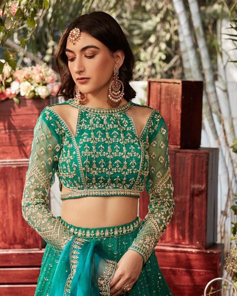 Haute Couture, Couture, 2024 Blouse Trends, Blouse Designs For Bridal Lehenga, Color Neck Blouse, Hand Embroidery Lehenga Designs, Hand Work Blouse Design For Bridal, Color Blouse Designs, Halter Neck Lehenga