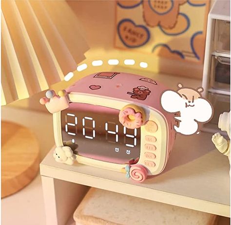 Kawaii, Room Decor Items Aesthetic, Kawaii Alarm Clock, Sanrio Alarm Clock, Cute Alarm Clock Aesthetic, Aesthetic Digital Clock, Kawaii Room Decor Amazon, Kawaii Things For Your Room, Cute Alarm Clocks