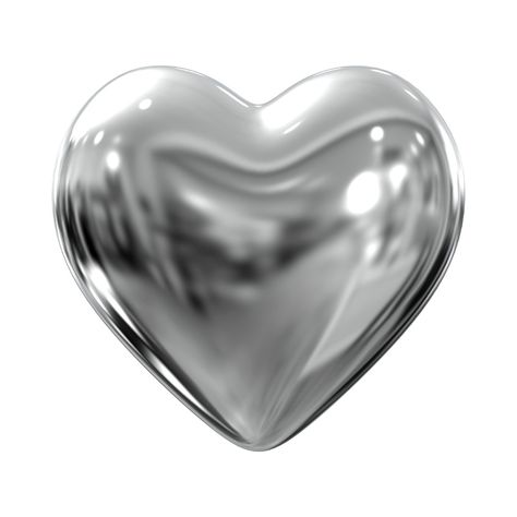 @abcdiueo Silver Icons, Sticker For Phone, Cute Heart Drawings, Computer Notes, Y2k Stickers, Silver Aesthetic, Bape Wallpapers, Heart 3d, Silver Nail Art