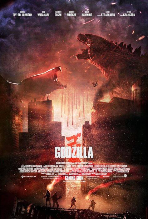 Godzilla (2014, Legendary Pictures / Warner Bros.) Giant Monster Movies, Godzilla 2, King Kong Vs Godzilla, Kong Godzilla, Godzilla Wallpaper, Godzilla 2014, Legendary Pictures, Fan Poster, Bryan Cranston