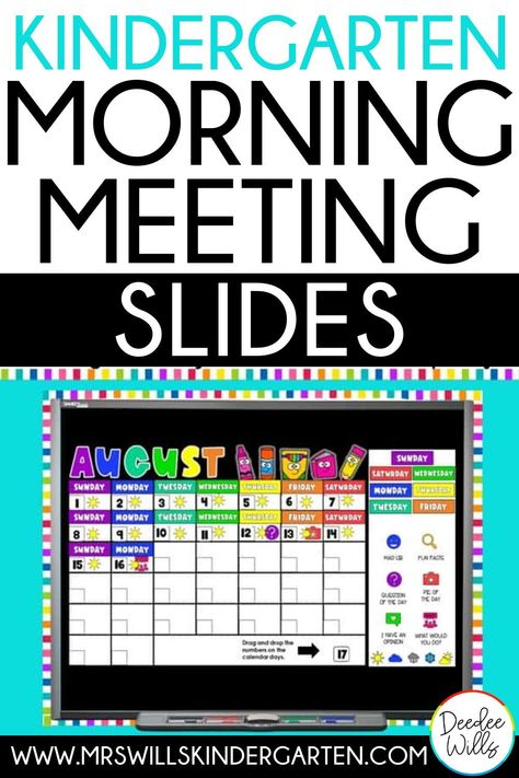 Morning Meeting Calendar, Kindergarten Google Slides, Morning Meeting Kindergarten Activities, Free Morning Meeting Slides, Kindergarten Morning Slides, Kindergarten Morning Meeting Slides, Morning Meeting Slides Free, Morning Slides Classroom Free, Morning Meeting Activities Kindergarten