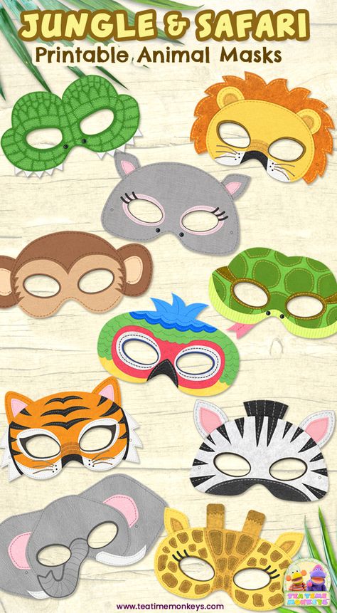 Now in Store! Little ones can go wild with these bright, bold jungle-safari animal printable masks! This pack includes 10 designs. Perfect for a jungle themed kids party or teaching about wild animals! #papercraft #papercrafting #papercrafts #craftsforkids #kidscraft #kidsactivities #funforkids #preschool Jungle Safari Crafts, Jungle Theme Crafts, Jungle Animals Printable, Animal Masks Craft, Safari Animal Crafts, Animal Mask Templates, Jungle Animal Crafts, Jungle Themed Party, Safari Crafts