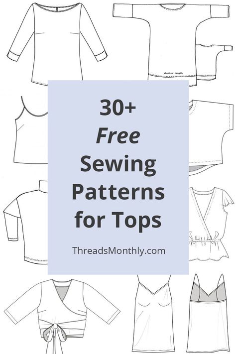 Sewing Patterns For Tops, Sewing Patterns Free Women, T Shirt Sewing Pattern, Tunic Sewing Patterns, Free Pdf Sewing Patterns, Sewing Tops, Clothing Sewing, Printable Sewing Patterns, Sewing Projects Clothes