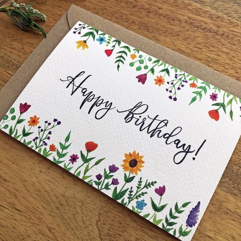 Cute Birthday Card For Friend, Card Ideas Handmade Happy Birthday, Celebration Cards Handmade, Best Birthday Cards For Best Friends, Friend Birthday Card Handmade, Happy Birthday Card Ideas Diy, Floral Birthday Cards Handmade, Birthday Card Ideas Floral, Birthday Gift Cards Ideas