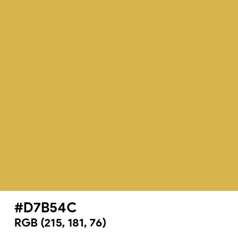 Sport Gold color hex code is #D7B54C Gold Hex Code, Gold Color Hex, Wallpapers Patterns, Gold Hex, Split Complementary Colors, Rgb Color Wheel, Paint For Kitchen Walls, Rainbow Palette, Metallic Gold Color