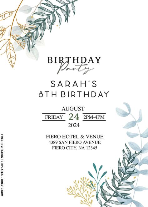 Undangan Birthday Party, Happy Birthday Invitation Card Design, Invitation Card Design Birthday Template, Invitation Card Design Birthday, Birthday Invitation Card Ideas, Invitation Design Birthday, Minimalist Birthday Invitation, Birthday Card Invitation, Happy Birthday Invitation Card