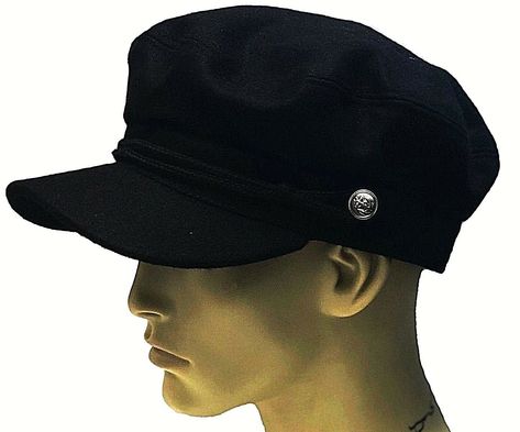 Hat - G & H Wool Fiddler Hat. Colour - Black. Sizes -  53cm (6yrs), 54cm (8yrs), 55cm (9-11yrs), 56cm (12-15yrs), 57cm, 58cm, 59cm 60cm and 61cm Approx. Material - 70% Wool 30% Polyester, Lining 100% Polyester Made in China. CHILDRENS CHART All sizes are approx always measure your childs head before ordering.  Free P&P to the UK Same day dispatch if ordered before 12pm Monday - Friday We do not post at the weekends 14 Days no quibble Returns Any Questions please message through Breton Cap, Breton Hat, Fiddler Hat, Fiddler Cap, Clothing References, Sailor Hat, Stage Play, Man Hat, Fisherman Hat