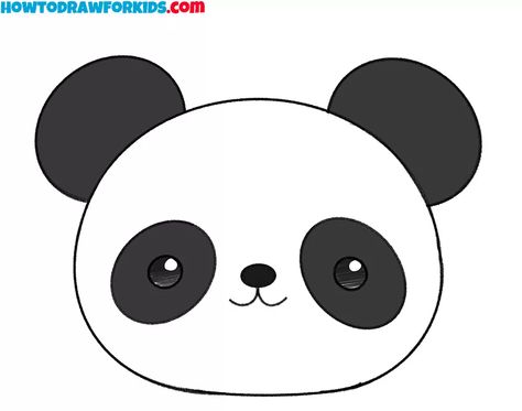 How to Draw a Panda Face for Kindergarten - Easy Drawing Tutorial Drawing Of Panda, Draw A Panda, Panda Kawaii, Panda Drawing, Panda Face, Walpaper Hello Kitty, Panda Baby, Face Template, Sketching Tips