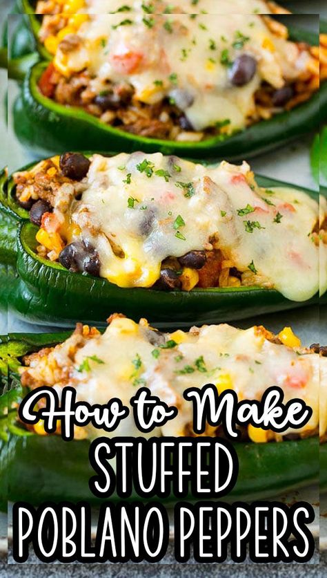 Poblano Ground Beef Recipes, Chili With Pablano Pepper, Ground Beef And Poblano Peppers, Poblano Chile Relleno, Pablano Pepper Keto Recipes, Stuffed Poblano Chilies, Steak Stuffed Poblano Peppers, Baked Poblano Peppers, Baked Poblano Pepper Recipes