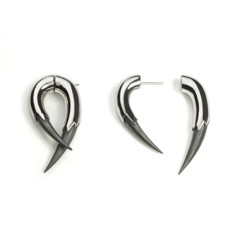 Vampire Claw Earrings Silver | Kasun | Wolf & Badger Claw Jewelry, Earrings Punk, Claw Earrings, Fake Gauge Earrings, Unisex Earrings, Punk Earrings, Statement Hoop Earrings, Gauged Earrings, Viking Jewelry