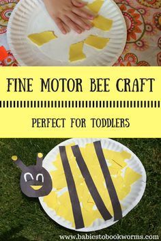 Bumble Bee Process Art Preschool, Bugs Theme For Toddlers, Toddler Bee Craft, Toddler Insect Crafts, Bee Toddler Craft, Toddler Bug Crafts, Bee Activities Eyfs, Bee Stem Activities, Bee Preschool Activities