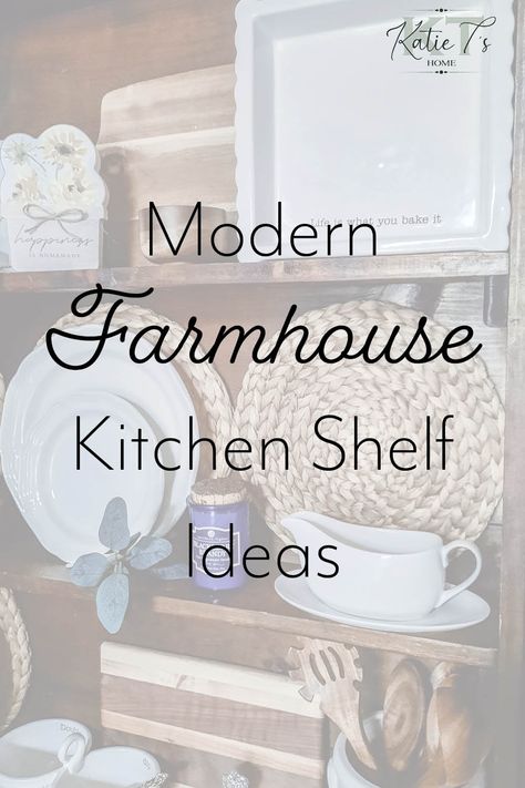 I recently got inspired to decorate these dining room built-in shelves with these 5 simple hacks that brought my farmhouse shelf decor up to the next level! These hacks apply to floating kitchen shelves as well. So click the link below to learn how to decorate your rustic modern farmhouse kitchen shelves on a budget with these 5 hacks! Decorate your chic country open kitchen shelves the right way! #Home #Homedecor #FloatingKitchenShelves #KitchenDecor #Decor #Farmhouse #KitchenOpenShelves Kitchen Shelf Decoration Ideas, Styling Floating Shelves In Kitchen, Dining Room Shelf Decor Farmhouse, Kitchen Shelf Ideas Decorating, What To Put On Kitchen Shelves, Farmhouse Kitchen Shelf Decor Ideas, Above Window Shelves, How To Decorate A Large Kitchen Wall, Decorating Open Kitchen Shelves