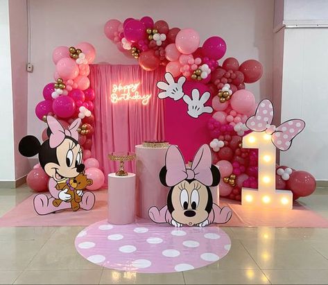 Minnie Mouse Bowtoons Birthday Party Ideas, Mimmie Mouse Birthday, Mini Mouse Balloon Decor, Minnie Mouse Birthday Party Ideas 1st Decoration Backdrops, Minnie Mouse Birthday Centerpieces, Baby Shower Minnie Mouse Bebe, Minnie Mouse Birthday Theme Decoration, Minnie Mouse Balloon Garland, Minnie Mouse Birthday Party Ideas 1st