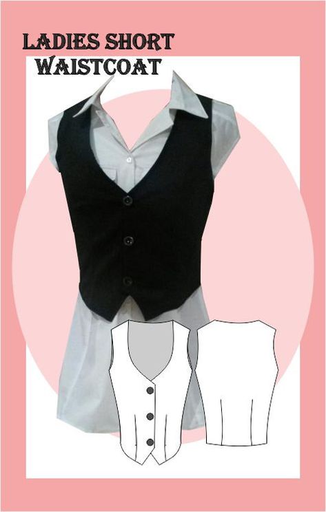 Funky Waistcoat, Free Shirt Patterns For Women, Waistcoat Pattern, Shirt Patterns For Women, Shirt Patterns, Women Sewing, Metric Measurements, Free Shirt, Costura Fashion