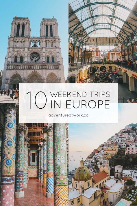 10 Perfect Weekend Trip Destinations in Europe - Adventure at Work Study Abroad Weekend Trips, Weekend Trips In Europe, Weekend Europe Trips, Europe Holiday Destinations, Weekend Trips From London, Travel Destinations Europe, Holiday Destinations Europe, Europe Weekend Trips, Weekend Trip Ideas