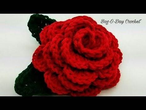 <b>Crochet</b> Rose | Easy Beginner <b>Crochet</b> Rose | Bag O Day <b>Crochet</b> Tutorial Amigurumi Patterns, Crochet Rose Tutorial, Bag O Day Crochet, Irish Crochet Tutorial, Easy Beginner Crochet, Crochet Critters, 3d Crochet, Crochet Rose Pattern, Hippie Crochet