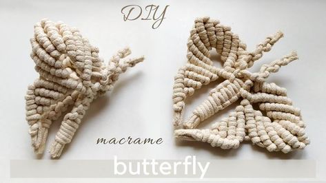 2mm Macrame Projects, Macrame Butterfly Tutorial, Macrame Animals Tutorials, Macrame Wall Hanging Pattern Free, Butterfly Macrame, Double Half Hitch Knot, Macrame Butterfly, Butterfly Step By Step, Hitch Knot