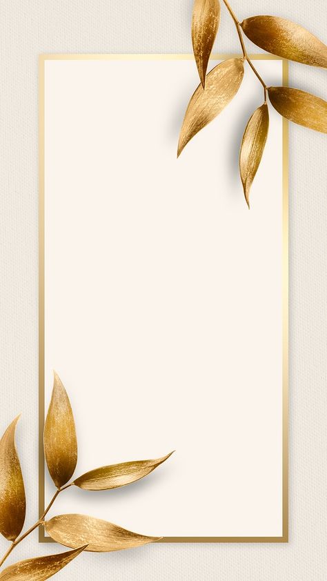 Aesthetic Android, Leaves Frame, Photo Frame Wallpaper, Gold Wallpaper Background, Wedding Invitation Background, Olive Leaves, Invitation Background, Gold Frames, Framed Wallpaper