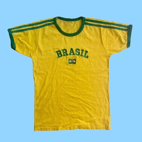 y2k brazil crop top vintage football baby tee Y2k Brazil Shirt, Brazil Crop Top, Brazil Football Shirt, Brazilian Shirt, Brazil Tee, Brazil Top, Brazil Aesthetic, Brazil Shirt, Travel Fits