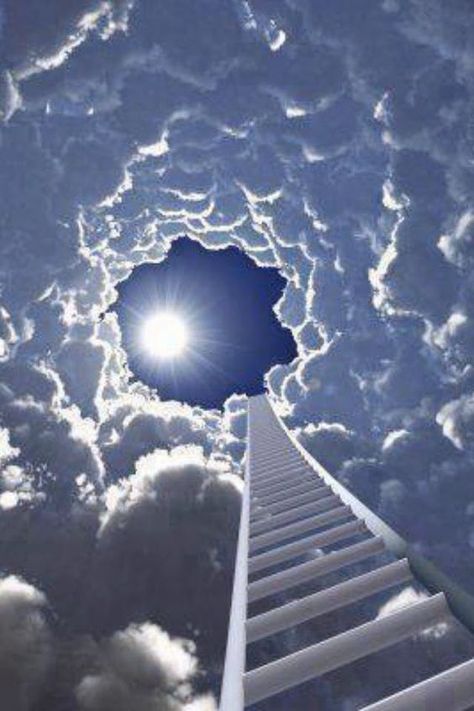 Prophetic Art, A Ladder, Lukisan Cat Air, Stairway To Heaven, 판타지 아트, Alam Semula Jadi, Sky And Clouds, Christian Art, Belle Photo