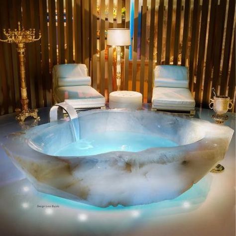 8 Most Luxurious Bathtubs Your Naked Eye Has Ever Seen | realtor.com® #luxurylifestyle Luxurious Bathtubs, Luxury Bathtub, Crystal Bath, Dream Bath, Bathroom Design Luxury, Crystals In The Home, Dream Bathrooms, Luxury Bath, Dream Bathroom