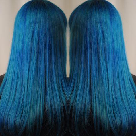 Blue hair  Pravana  Pulp riot Neon blue  Hair  Long hair Ultramarine Blue Hair, Neon Blue Hair, Neon Hair, Ultramarine Blue, Pulp Riot, Hair Long, Neon Blue, Hair Dye, Hair Art