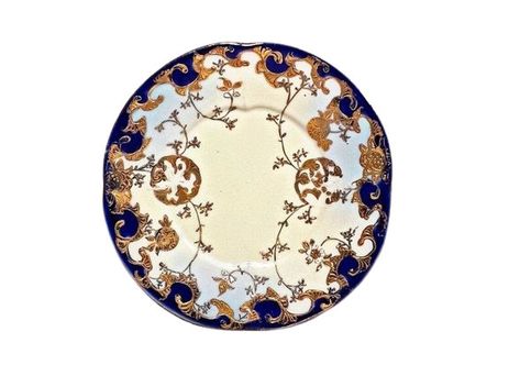 Antique Nippon Handpainted Cabinet Plate 7.5" Cobalt Blue Raised Gold Enamel Floral Victorian. This is a lovely antique cabinet plate dating from the late Victorian period. It is decorated with cobalt blue and hand applied raised enamel which has been gilded. The plate measures 7.5" diameter and is unmarked, which notes it is pre-1891 era Nippon. This would make a fine addition to your antique porcelain collection or use as intended on your dining table. Condition: good, pre-owned condition. No chips or cracks. There is wear to the gold here and there as expected. All photos taken in natural sunlight. Porcelain, Floral, Victorian Period, Antique Porcelain, Gold Enamel, Cobalt Blue, Cobalt, Dining Table, Gold