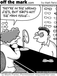 "Están en el ojo equivocado, pero ese no es el principal problema..."  Contact lens humor Humour, Optical Humor, Optometry Humor, Eye Jokes, Mark Parisi, Optometry Office, Off The Mark, Office Jokes, Eye Facts