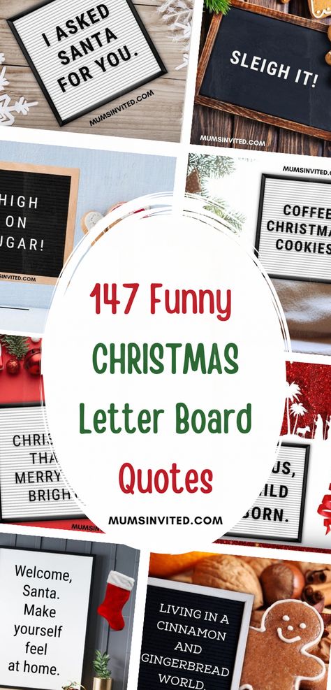 Here are the best short, funny, hilarious and witty Christmas letter board quotes to make you laugh out loud. You'll find the funniest letter board quotes about elf and grinch that kids will love. These cute Christmas letterboard quotes are filled with humor and will resonate with lovers of Christmas vacation. winter letterboard quotes. December letter board. christmas felt board quotes. holiday letter board ideas. christmas word board. christmas message board. christmas felt board quotes. Letter Board Ideas Christmas, Short Christmas Letter Board Quotes, Christmas Word Board, Christmas Felt Board Quotes, December Letter Board, Christmas Letterboard Quotes, Funny Christmas Letterboard Quotes, Winter Letterboard Quotes, Christmas Message Board