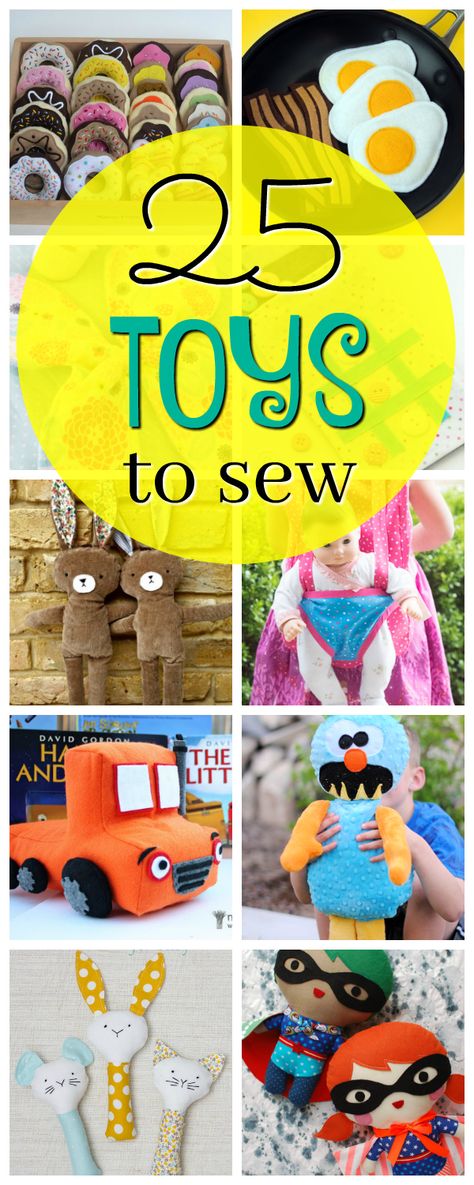 25 Toys To Sew Free Toy Patterns, Toys To Sew, Sewing Classes For Beginners, Free Toys, Trendy Sewing, Beginner Sewing Projects Easy, Sewing Projects For Kids, Baby Diy, Sewing Class