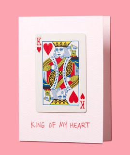 Valentine's Day DIY Card Ideas Saint Valentin Diy, Valentines Bricolage, Hearts Playing Cards, Diy Valentines Cards, طابع بريدي, Homemade Valentines, Handmade Valentine, King Of My Heart, Romantic Valentine