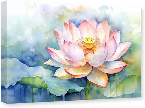 Amazon.com: CXHOSTENT Lotus Flower Canvas Wall Art Zen Pictures Wall Decor Pink Lotus Painting Bathroom Yoga Room Spa Room Decor Frame (Lotus - 3, 12.00" x 18.00"): Posters & Prints Pictures Wall Decor, Zen Pictures, Koi Painting, Watercolor Lotus, Spa Room Decor, Wall Decor Pink, Lotus Painting, Flower Canvas Wall Art, Lotus Art